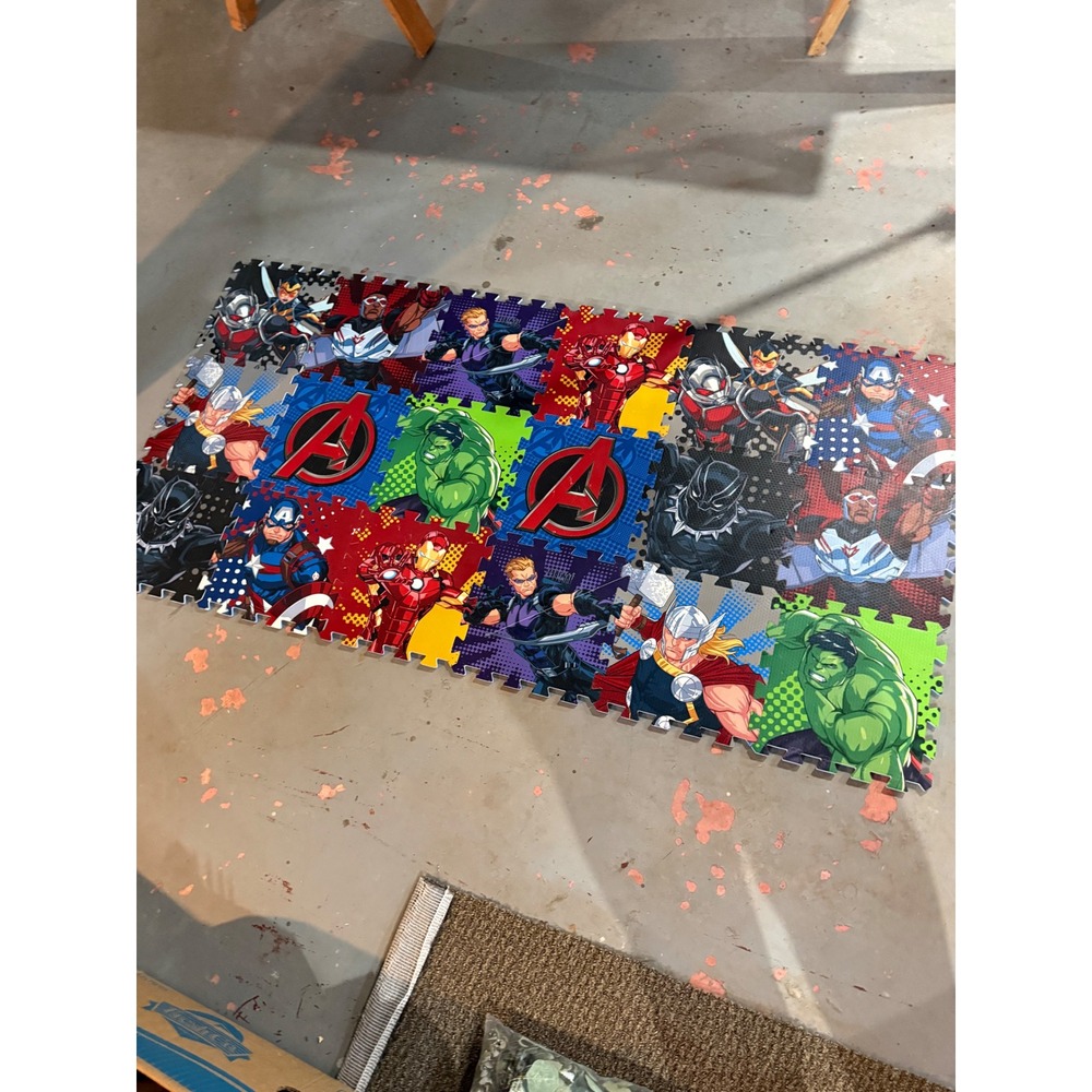 Marvel Avengers Interlocking Foam Play Mat Puzzle Tiles Kids Superheroes Floor